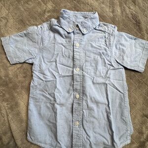 The Childrens Place Light Blue Button Down Shirt Classic Cotton Boys 5 6